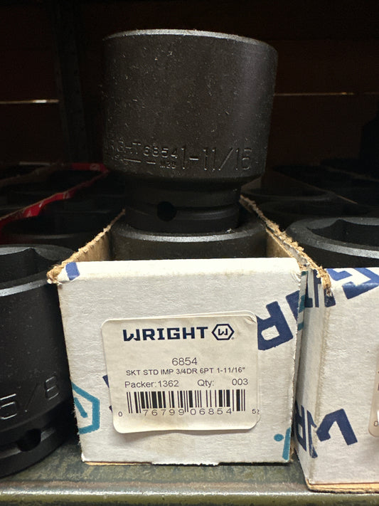 3/4" Dr. Wright 1-11/16" - 6 Pt. Standard Impact Socket (6854WR)