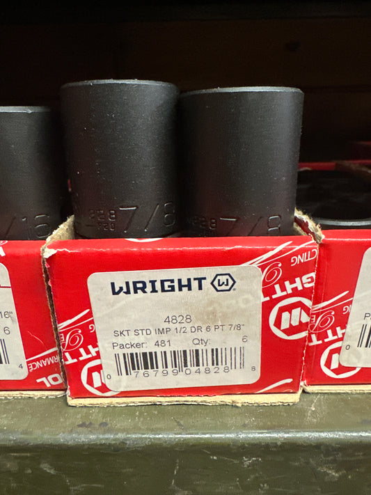 1/2" Wright 7/8" - 6 Pt. Std. Impact Socket (4828WR)