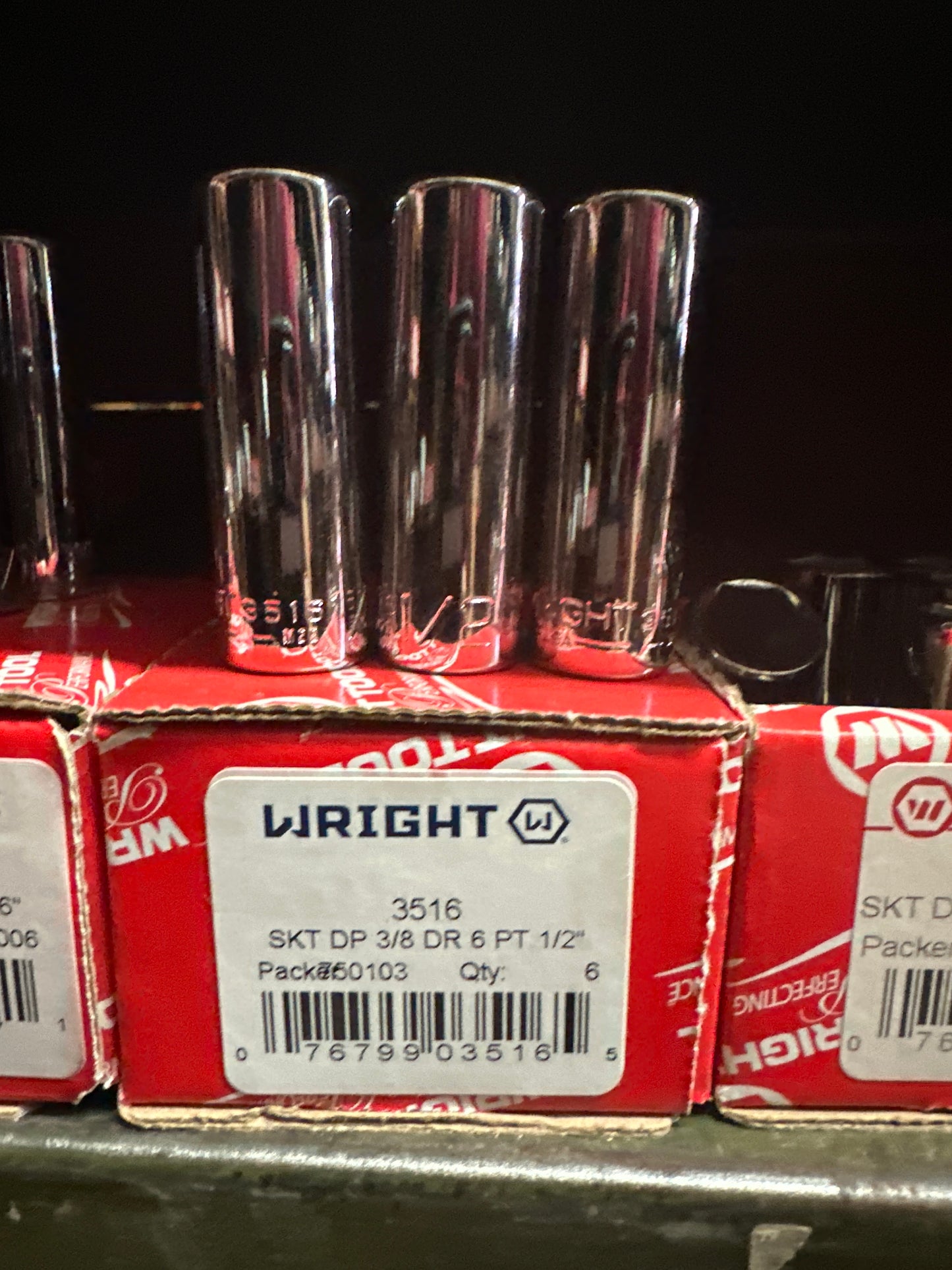 3/8" Dr. Wright 1/2" 6 Pt. Deep Socket #3516 (3516WR)