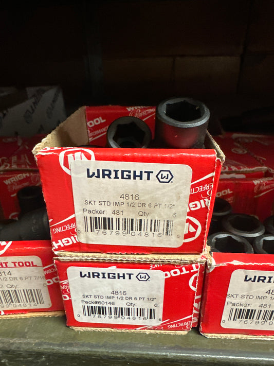 1/2" Dr. Wright 1/2" - 6 Pt. Std. Impact Socket (4816WR)