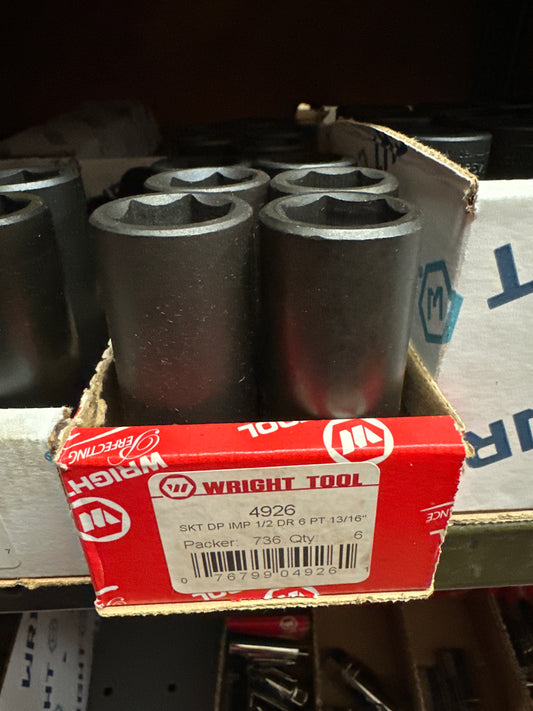 1/2" Dr. Wright 13/16" - 6 Point Deep Impact Socket #4926 (4926WR)