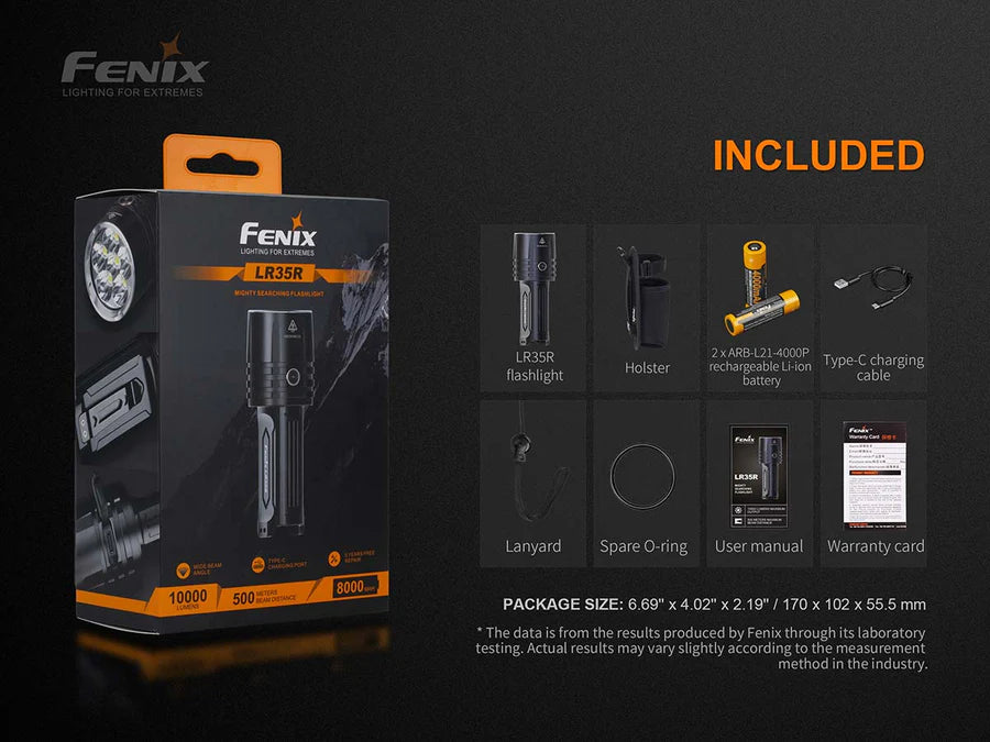 Fenix 10000 Lumens Rechargeable Flashlight (LR35R)