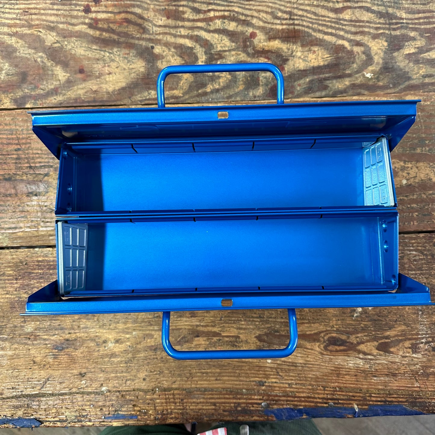 Toyo Steel Toolbox W/ Cantilever Lid And Upper Storage Trays ST-350 Blue (TO-ST350BU)