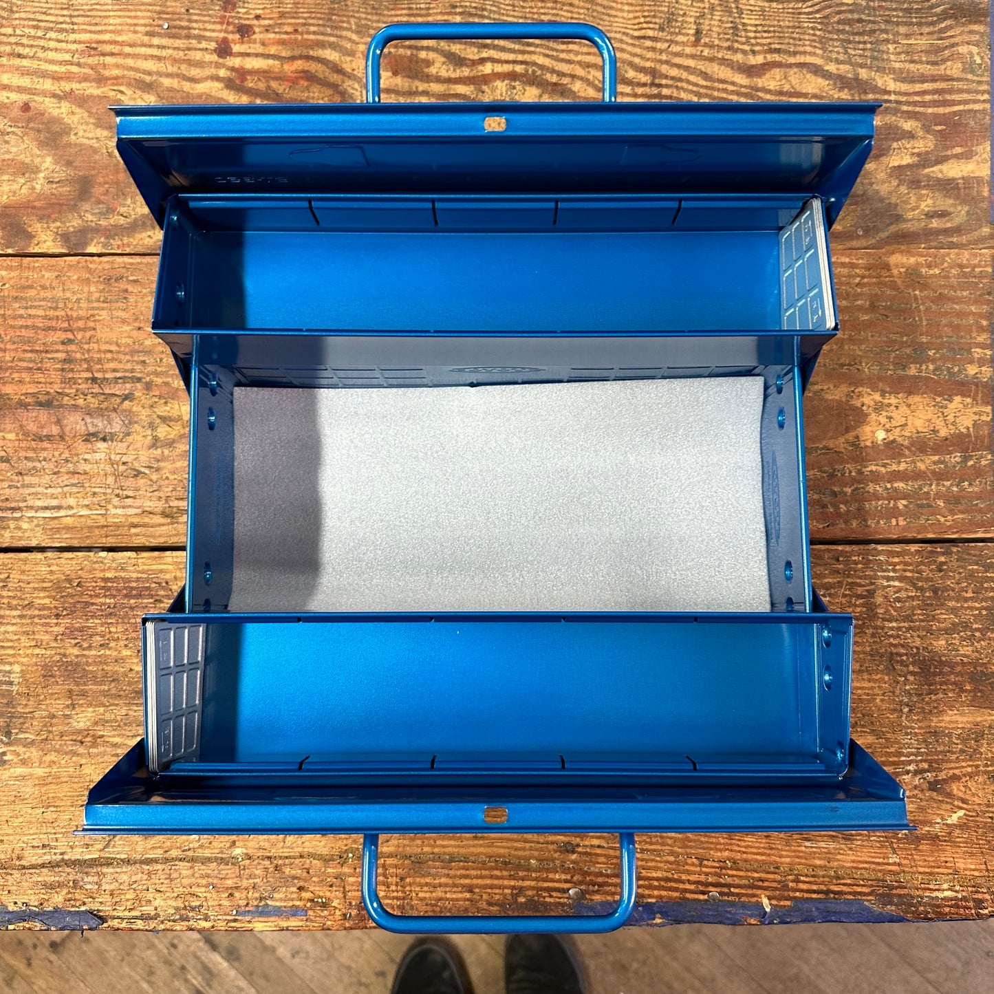 Toyo Steel Toolbox W/ Cantilever Lid And Upper Storage Trays ST-350 Blue (TO-ST350BU)