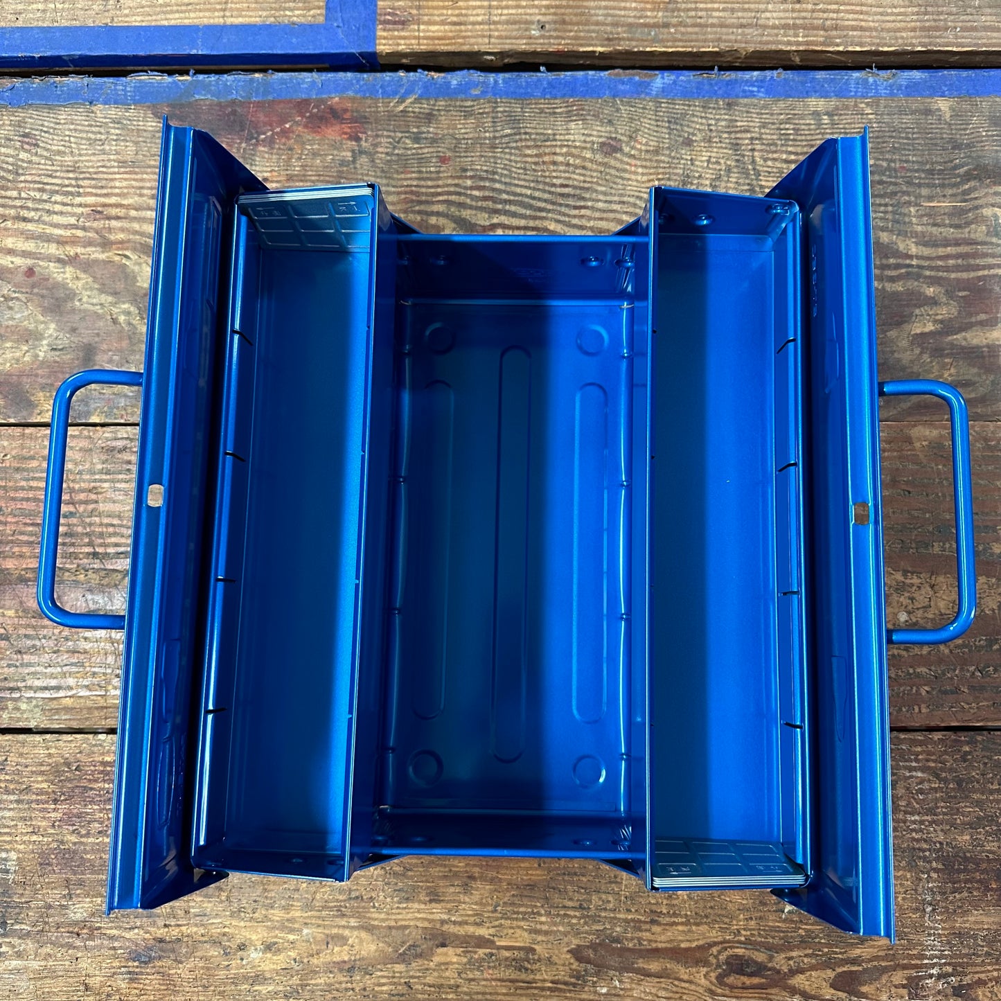 Toyo Steel Toolbox W/ Cantilever Lid And Upper Storage Trays ST-350 Blue (TO-ST350BU)