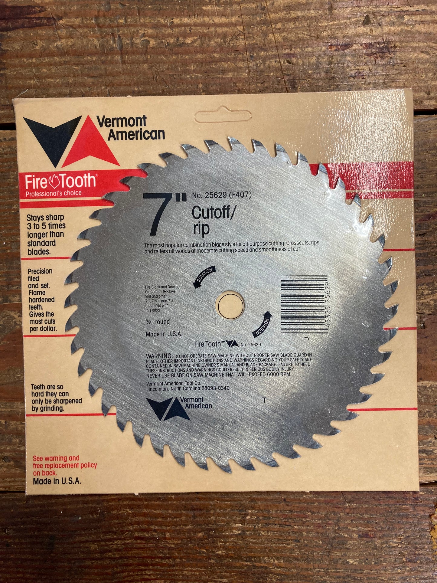 Vermont American 7"  Cutoff / Rip Circular Saw Blade (25629)