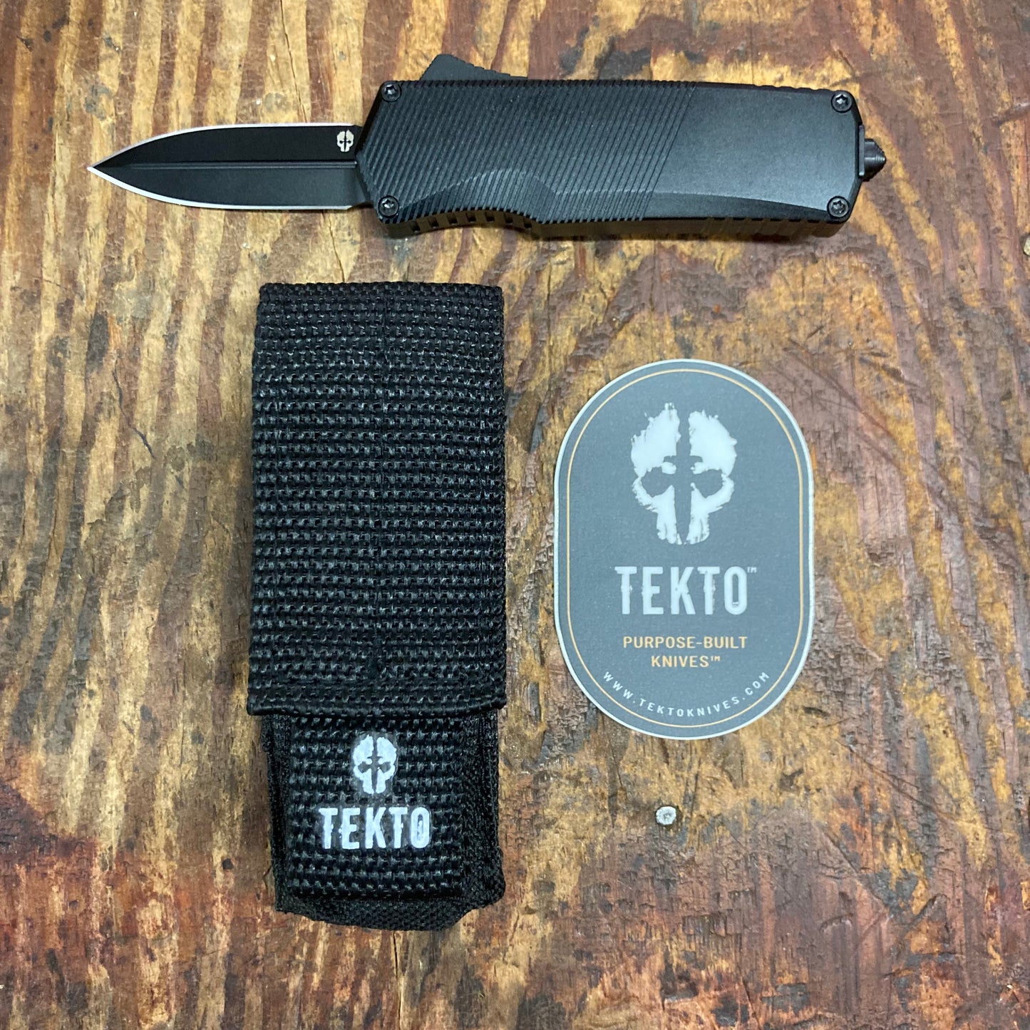 Tekto Knives A5 Spry Mini OTF Dagger Point Black (A5ST6BKS35BK3A1)