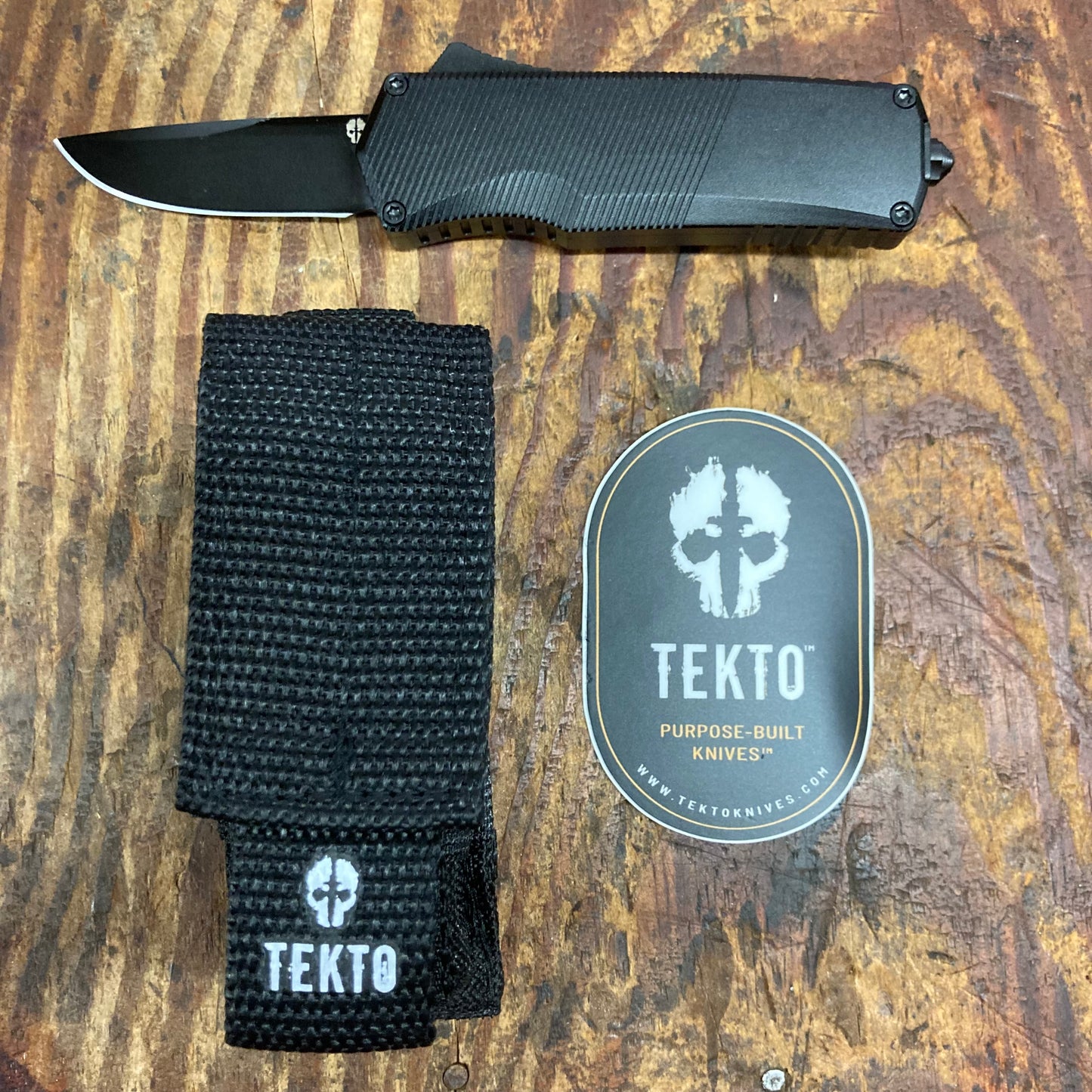 Tekto Knives A5 Spry Mini OTF Drop Point Black (A5ST6BKS35BK1A1)