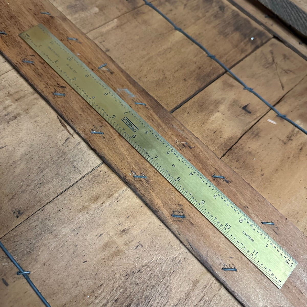 12" Fowler Rigid 4R Tempered Gold 4R Ruler 8ths/16ths 32nds/64ths (52-339-012)