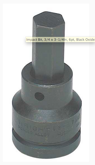 1/4" - 3/8" Dr. Impact Hex Bit Socket  (32B08WR)