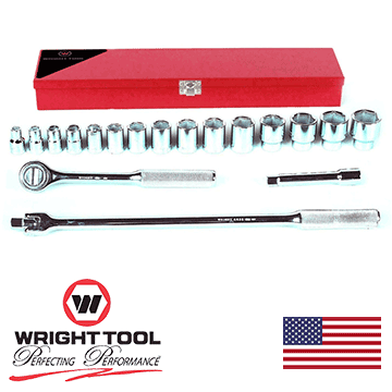 Wright Tool #423 18-Piece 6-Point Standard Socket Set (423WR)