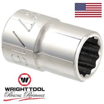 Wright Tool 3114 3/8" Drive 12 Point Standard Socket, 7/16" (3114WR)