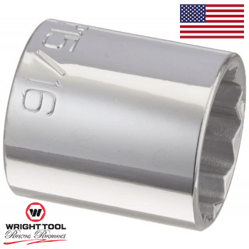 Wright Tool 3130 3/8" Drive 12 Point Standard Socket, 15/16" (3130WR)