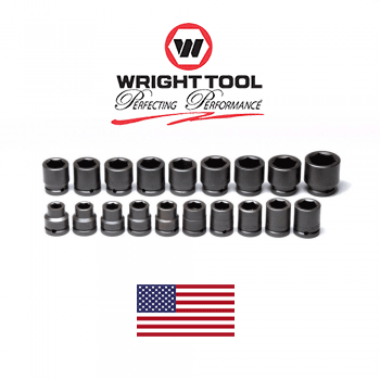 3/4" Dr 19 Pc 6 Point Standard Metric Impact Socket Set Wright #655 (655WR)